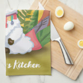 Niedliche Lama-Meditation im Magischen Wald Geschirrtuch (Viertel Falte)