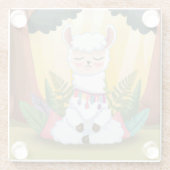 Niedliche Lama-Meditation im Magischen Wald Glasuntersetzer (Rückseite)