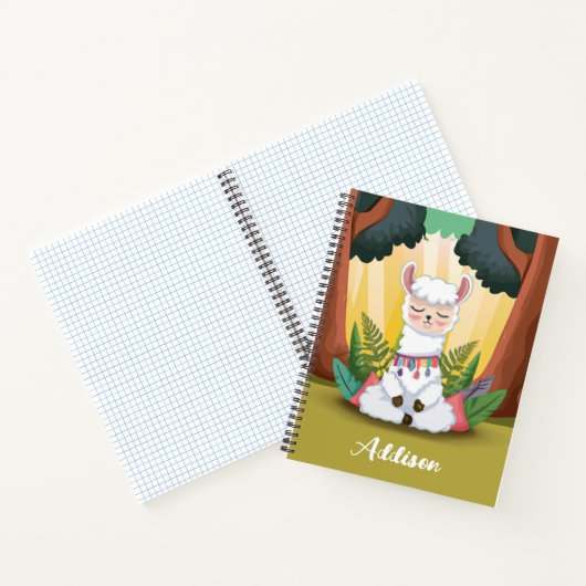 Niedliche Lama-Meditation im Magischen Wald Notizblock (Innenseite)