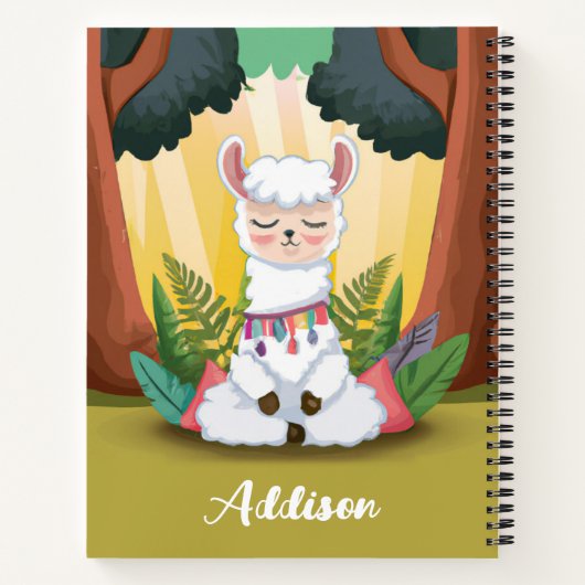 Niedliche Lama-Meditation im Magischen Wald Notizblock (Rückseite)