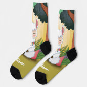 Niedliche Lama-Meditation im Magischen Wald Socken (Linkes Detail)