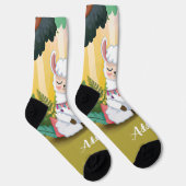 Niedliche Lama-Meditation im Magischen Wald Socken (Rechts)