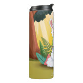 Niedliche Lama-Meditation im Magischen Wald Thermosbecher (Nach links gedreht)