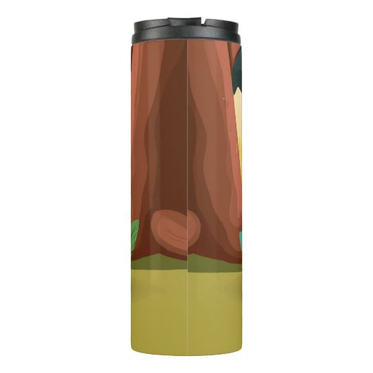 Niedliche Lama-Meditation im Magischen Wald Thermosbecher (Rückseite)