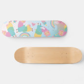 Niedliche Lama Pastelle Regenbogen Kinder Mädchen Skateboard (Horizontal)