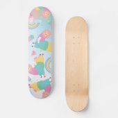 Niedliche Lama Pastelle Regenbogen Kinder Mädchen Skateboard (Vorderseite)