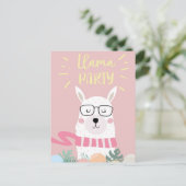 Niedliche Lama-Postkarte Postkarte (Stehend Vorderseite)
