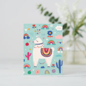 Niedliche Lama-Postkarte Postkarte (Stehend Vorderseite)