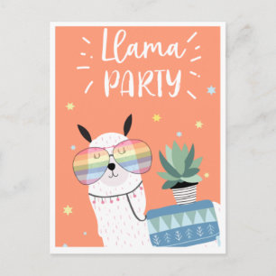 Niedliche Lama-Postkarte Postkarte