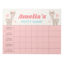 Niedliche Lama Potty Chart Personalisiert Name & A
