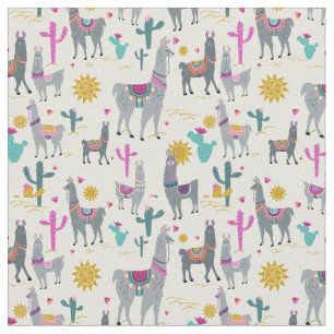 Niedliche Lama-Print Stoff