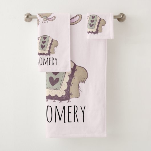 Niedliche Lama-Prinzessin mit einer Krone Badhandtuch Set (Insitu)