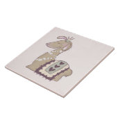 Niedliche Lama-Prinzessin mit einer Krone Fliese (Seite)