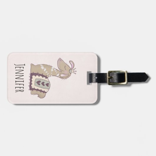 Niedliche Lama-Prinzessin mit einer Krone Gepäckanhänger (Vorderseite horizontal)