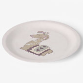 Niedliche Lama-Prinzessin mit einer Krone Pappteller (Schrägansicht)