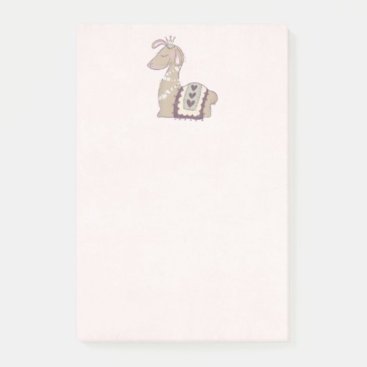 Niedliche Lama-Prinzessin mit einer Krone Post-it Klebezettel (Vorderseite)