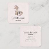 Niedliche Lama-Prinzessin mit einer Krone Quadratische Visitenkarte (Vorne/Hinten)