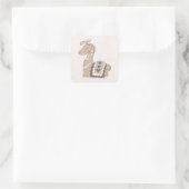 Niedliche Lama-Prinzessin mit einer Krone Quadratischer Aufkleber (Tasche)