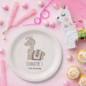 Niedliche Lama-Prinzessin trägt eine Krone zum Geb Pappteller (Party)