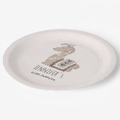 Niedliche Lama-Prinzessin trägt eine Krone zum Geb Pappteller (Schrägansicht)