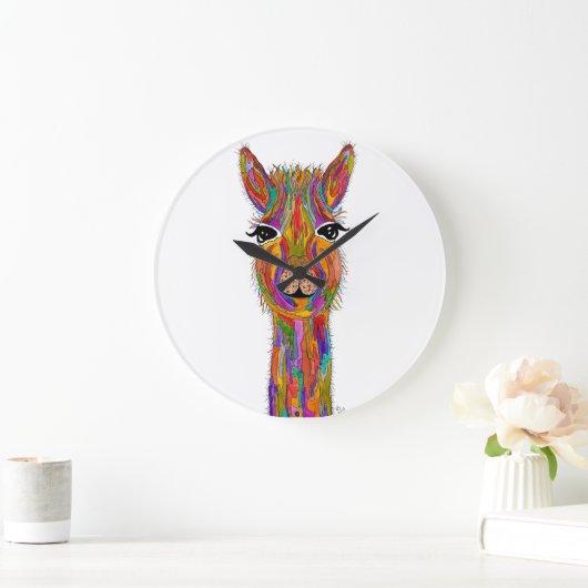 Niedliche Lama-Uhr Große Wanduhr (Zuhause)