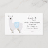 Niedliche Lama-Windelraffle-Karten-Baby-Dusche Begleitkarte (Vorderseite)