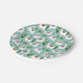 Niedliche Lamas auf aquamarinem Muster Pappteller (Schrägansicht)