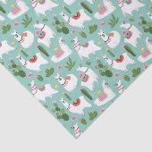 Niedliche Lamas auf aquamarinem Muster Seidenpapier (Ausschnitt)