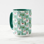 Niedliche Lamas auf aquamarinem Muster Tasse (Vorderseite Links)