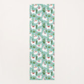 Niedliche Lamas auf aquamarinem Muster Yogamatte (Vorderseite)