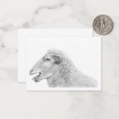 Niedliche Lamm-Karte Mitteilungskarte (Vorderseite/Rückseite Beispiel)