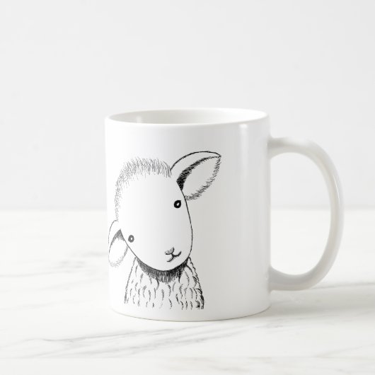 Niedliche Lamm-Tassen-kundenspezifische Kaffeetasse (Rechts)