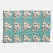 Niedliche Lämmer mit Akzenten aus Blumen und Patch Geschirrtuch (Horizontal)