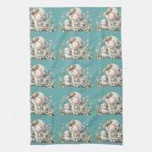 Niedliche Lämmer mit Akzenten aus Blumen und Patch Geschirrtuch (Vertikal)