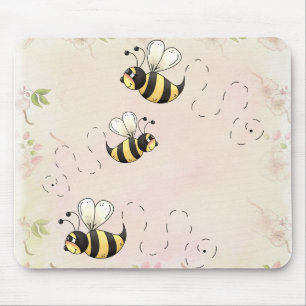 Niedliche Landbienen und Rosen Mousepad