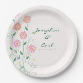 Niedliche Ländereien Rosa Flora Pappteller