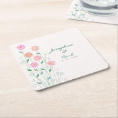 Niedliche Ländereien Rosa Flora Rechteckiger Pappuntersetzer (angewinkelt)