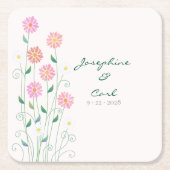 Niedliche Ländereien Rosa Flora Rechteckiger Pappuntersetzer (Vorderseite)