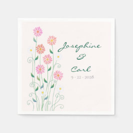 Niedliche Ländereien Rosa Flora Serviette