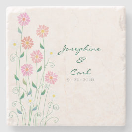 Niedliche Ländereien Rosa Flora Steinuntersetzer