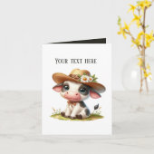 Niedliche Landkuh anpassbar Karte (Gelbe Blume)