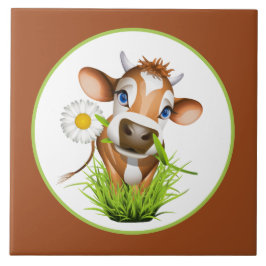 niedliche Landkuh liebt Keramik Fliesen