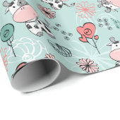 Niedliche Landkühe Geschenkpapier (Rolleneckpunkt)