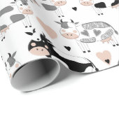 Niedliche Landkühe Geschenkpapier (Rolleneckpunkt)