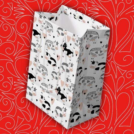 Niedliche Landkühe Mittlere Geschenktüte
