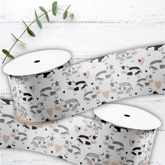 Niedliche Landkühe Satinband