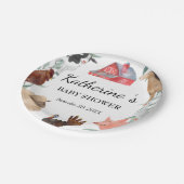 Niedliche ländliche Babydusche auf dem Bauernhof Pappteller (Schrägansicht)