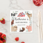 Niedliche ländliche Babydusche auf dem Bauernhof Serviette (Beispiel)