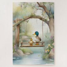 Niedliche Landrinde auf einer Schaukel