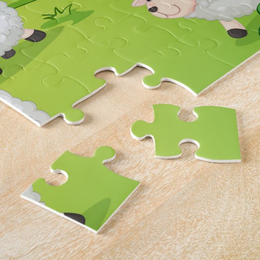 Niedliche Landschaft Regenbogen, Nutztiere, Kinder Puzzle (Seite)